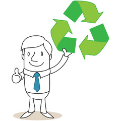 Geschäftsmann, Recycling, Daumen hoch