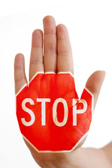 Hand mit Stopzeichen