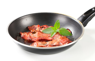Pan fried bacon