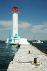 Vorontsov Lighthouse in Odessa's port, Ukraine