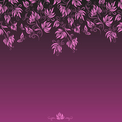 Purple floral card template