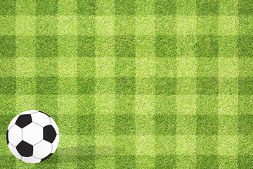 Football soccer on grass background