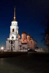 Fototapeta na wymiar Assumption cathedral at Vladimir in night