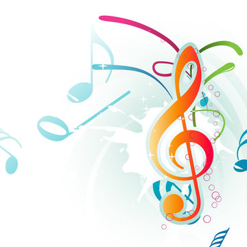 Abstract Colorful Music Note
