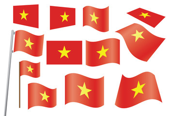 set of flags of Vietnam vector illustration