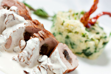 pieces of meat closeup