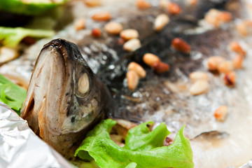 cooked fish close-up