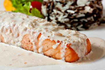 pieces of fish closeup