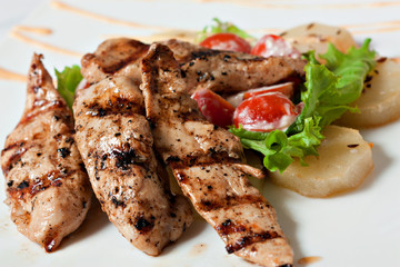 pieces of meat closeup