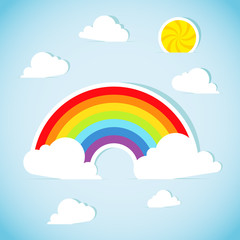 Abstract paper rainbow. Vector illustration.