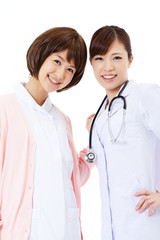 Beautiful young hospital staff. Portrait of asian.