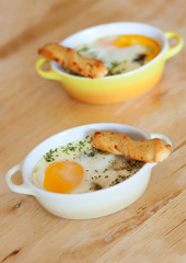 Delicious omelette with herbs baked in the oven