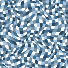 Papier Peint photo autocollant Psychédélique Texture plaid bleu abstrait sans couture. Illustration vectorielle