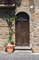 Fototapeta na wymiar Drewniane drzwi. Orvieto. Umbria. Włochy.