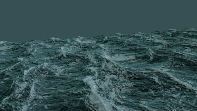 Rolling ocean with alpha channel in 1920x1080
