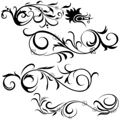 Floral Decoration - black abstract illustration