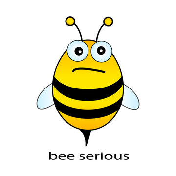 Bee serious vector illustration