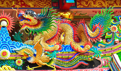 colorful dragon statue
