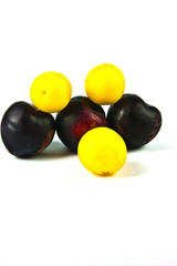 simply dark blue and yellow plums