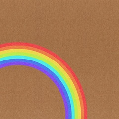 Rainbow grunge  paper texture on brown background