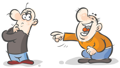 Two cartoon Characters in different mood.