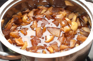 cooked fresh homemade apple jam