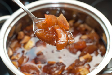 cooked fresh homemade apple jam