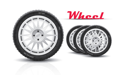 Obraz na płótnie Canvas Car wheels in vector