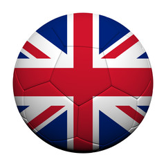 Great Britain Flag Pattern 3d rendering of a soccer ball