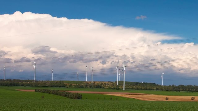 Windkraftanlage, Timelapse, Zeitraffer