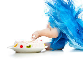 funny baby foot in cake