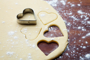 Baking heart cookies