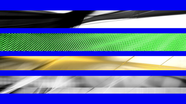 Four Looping Abstract Blue Screen Lower Thirds