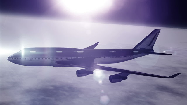 Airplane Flying 3D render