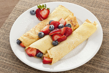 Fresh Homemade Strawberry Crepes