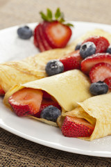 Fresh Homemade Strawberry Crepes