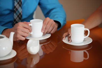 People drinking coffee