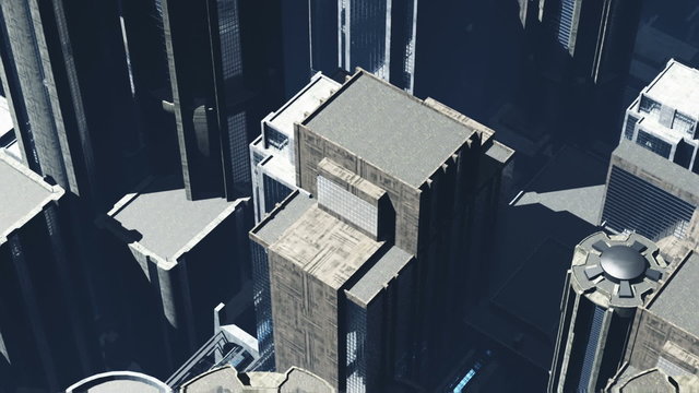 Metropolis - aerial 3D render