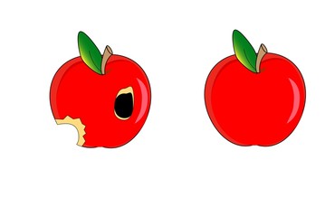 A bit off apple and whole apple