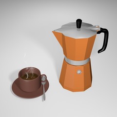 Coffee pot with cup