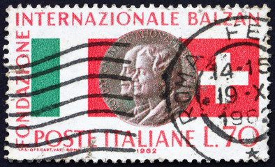 Postage stamp Italy 1962 Eugenio and Lina Balzan Medal © laufer