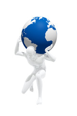 Persona intentando sostener el planeta tierra © genialbaron