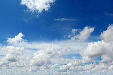 light cumulus clouds on blue sky