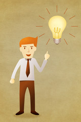 Business man with idea lightbulb
