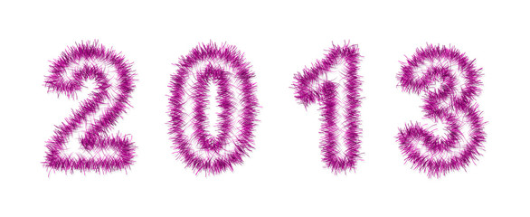 pink tinsel forming 2013 year number