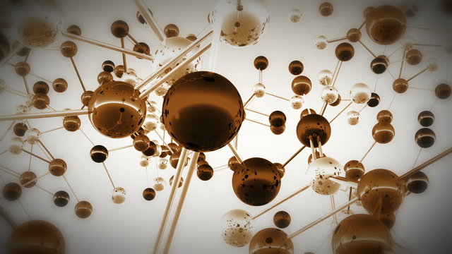 Complex Molecule Structure 3D render