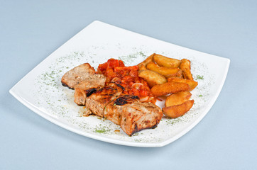 Grilled kebab pork meat
