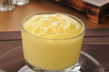 Dessert cup of vanilla pudding