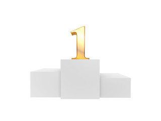 golden number 1 on podium