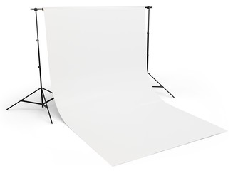 3d White backdrop in photography studio